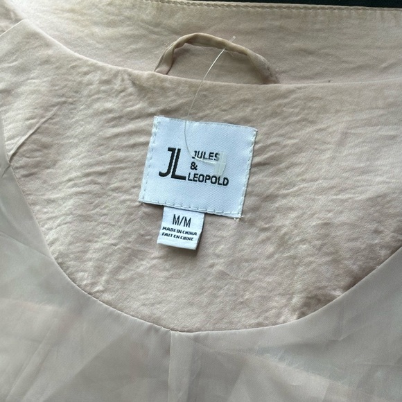 Jules & Leopold Satin Fabric Blush Zip Jacket - Picture 6 of 8